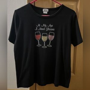 Isaacs Designs Black Cropped Top Size Large *FLAW*